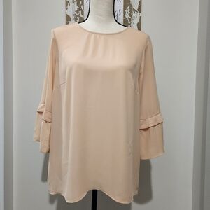 DR2 Daniel Rainn ruffled sleeved blouse sz med blush